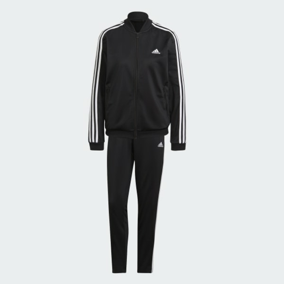 Adidas Women's ESSENTIALS 3-STRIPES TRACK SUIT Black/White - Picture 7 of 15
